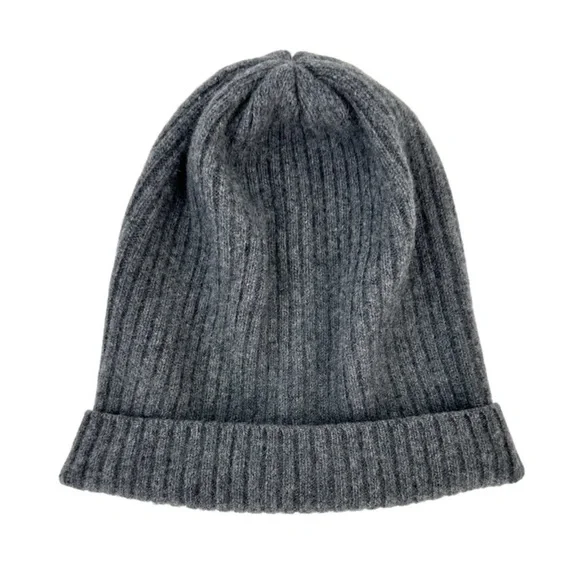 NEW Women’s Portolano cashmere slouch beanie hat grey - Picture 3 of 10